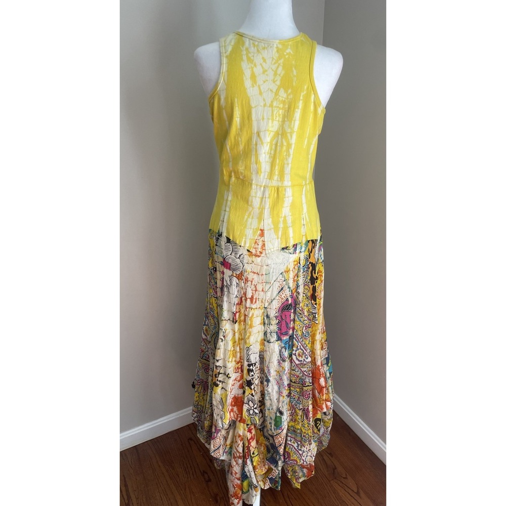 Solitaire Dress L Bohemian Tank Maxi‎ Patchwork Colorful Bustle Festival Tiered - Picture 5 of 16